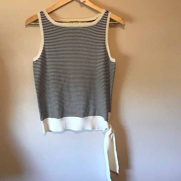 Ann Taylor Tops - Ann Taylor Black & White Striped Knitted Tank